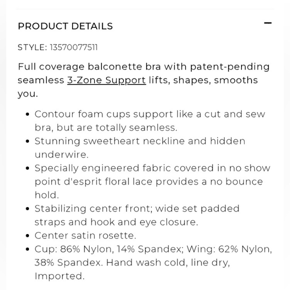 SOMA Stunning Support Balconette Bra, size 38D - Picture 15 of 15